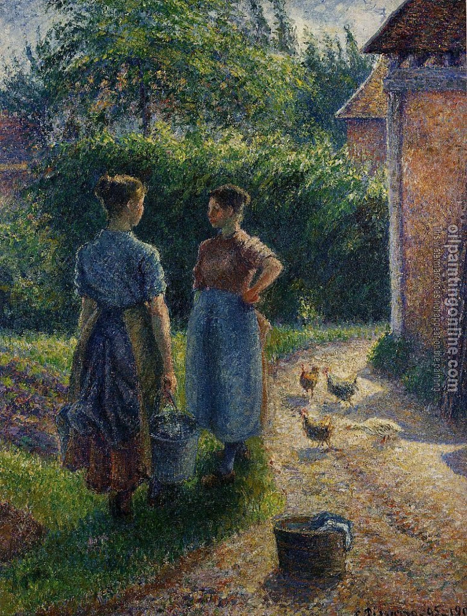 Pissarro, Camille - Peasants Chatting in the Farmyard, Eragny